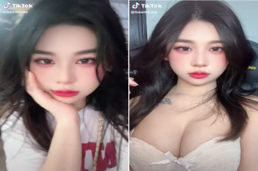 Gái xinh che mặt nhưng lộ hình xăm khi nện
